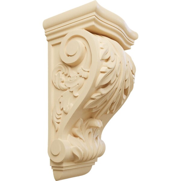 Ekena Millwork 8"W x 6 1/2"D x 15"H Large Farmingdale Acanthus Corbel, Maple - COR08X06X14FRMA