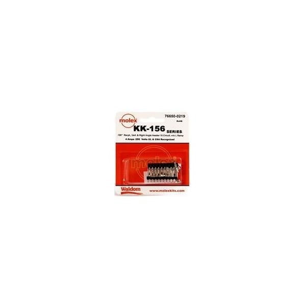 Encabezados y cajas de alambres Molex KK-156 Kit Sin Rampa V y receptáculo Hdr RA 10 contactos - 766500219