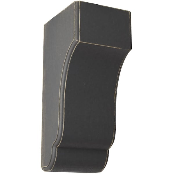 Ekena Millwork 5 3/4"W x 7"D x 14"H Capistrano Mission Wood Vintage Decor Corbel, Black - CORWD05X07X14CPBL