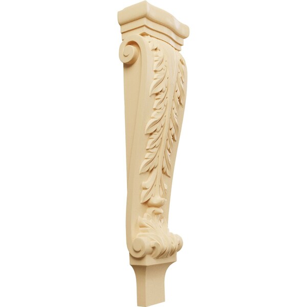Ekena Millwork 6 1/4"W x 3"D x 22"H Large Acanthus Pilaster Corbel, Maple - CORW06X03X22PAMA