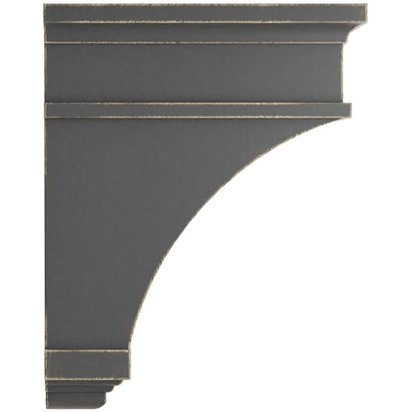 Ekena Millwork 4 1/2"W x 10"D x 13 3/4"H Arlington Wood Vintage Decor Corbel, Black - CORWD04X10X13ARBL