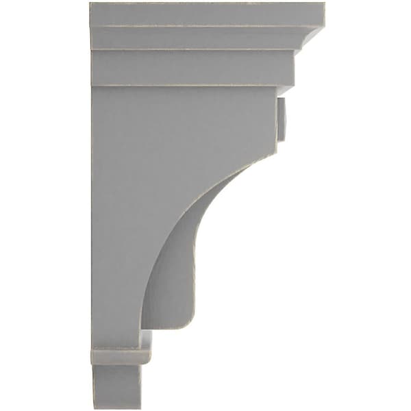 Ekena Millwork 5 1/2"W x 5 1/2"D x 10"H Raised Fluting Wood Vintage Decor Corbel, Pebble Grey - CORWD05X05X10RAPG