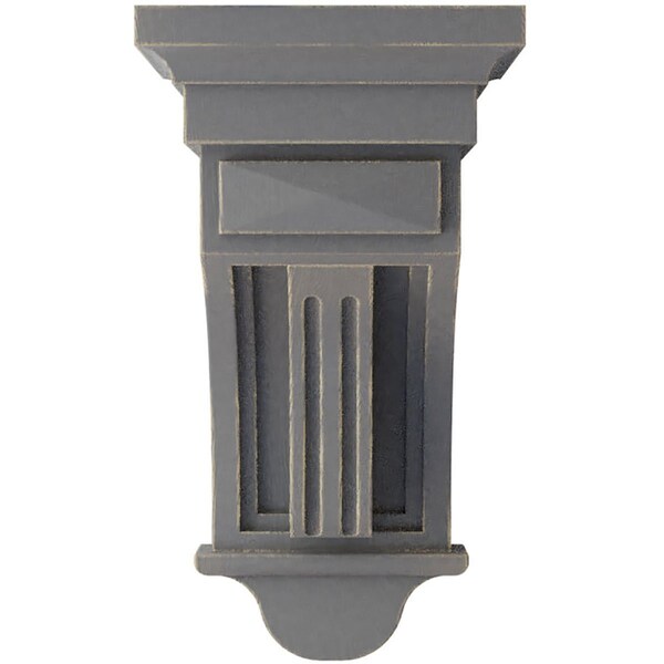 Ekena Millwork 5 1/2"W x 5 1/2"D x 10"H Raised Fluting Wood Vintage Decor Corbel, Pebble Grey - CORWD05X05X10RAPG