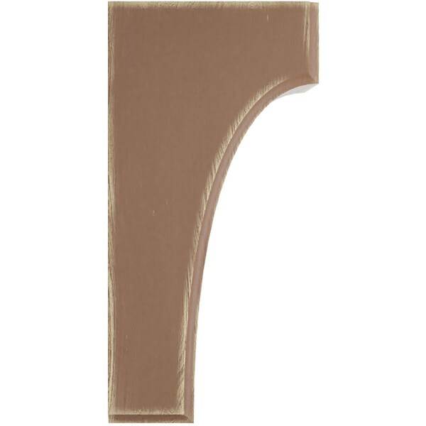 Ekena Millwork 3 1/2"W x 4"D x 8"H Clarksville Wood Vintage Decor Bracket, Weathered Brown - BKTWD04X04X08CVBR