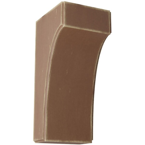 Ekena Millwork 3 1/2"W x 4"D x 8"H Clarksville Wood Vintage Decor Bracket, Weathered Brown - BKTWD04X04X08CVBR
