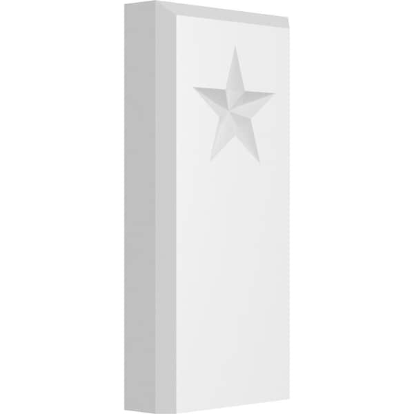 Ekena Millwork Standard Foster Star Plinth Block With Beveled Edge, 3 1/2"W x 7"H x 1"P - PBP035X070X100FOS07