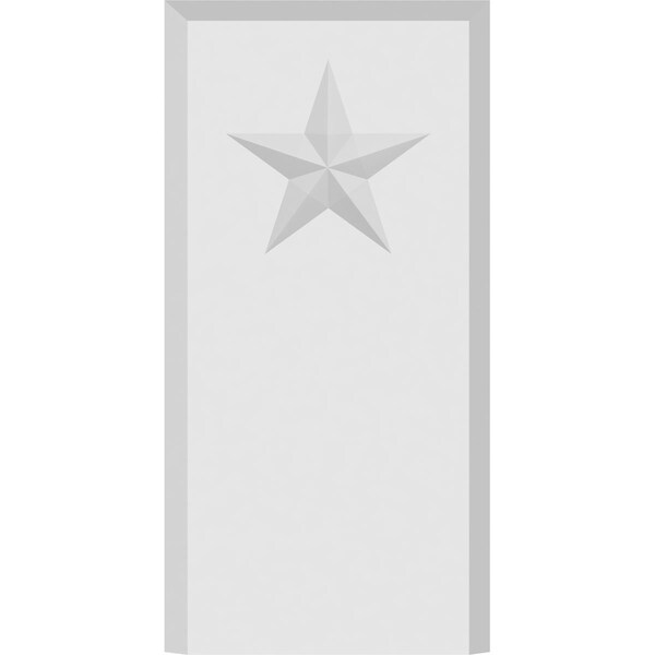 Ekena Millwork Standard Foster Star Plinth Block With Beveled Edge, 3 1/2"W x 7"H x 1"P - PBP035X070X100FOS07