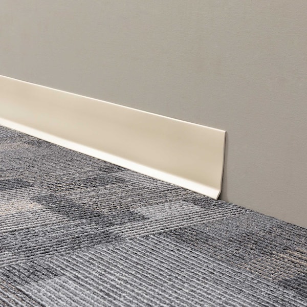 Mohawk Vinyl Cove Wall Base, Vinyl, Cream, 48 in L, 4 in W - CVW04-731