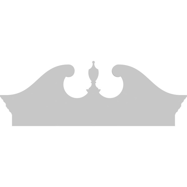Ekena Millwork Rams Head Architectural Grade PVC Combination Pediment, 46"W x 18-3/8"H x 2-3/4"P - PEDPC046X185RHP00