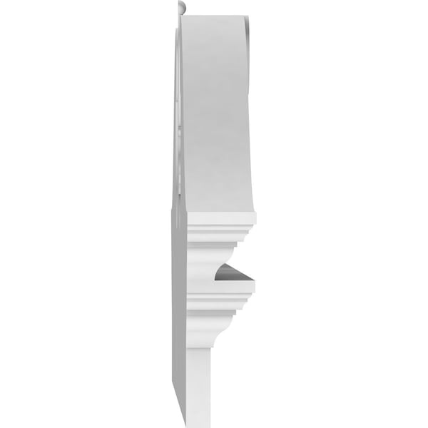 Ekena Millwork Rams Head Architectural Grade PVC Combination Pediment, 46"W x 18-3/8"H x 2-3/4"P - PEDPC046X185RHP00