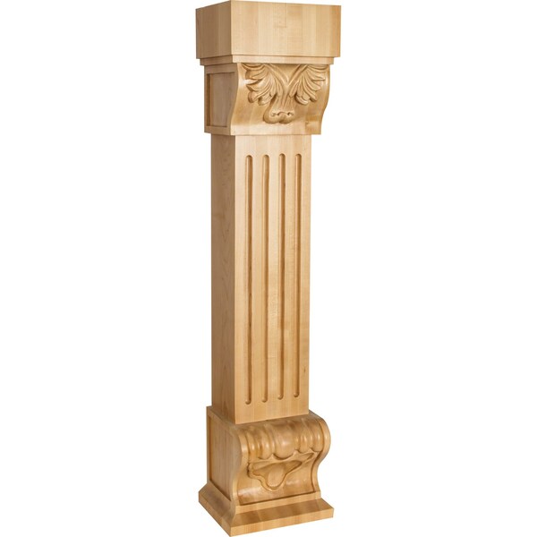Hardware Resources 8" Wx7"Dx36"H Maple Fluted Acanthus Fireplace Corbel - FCORE-MP