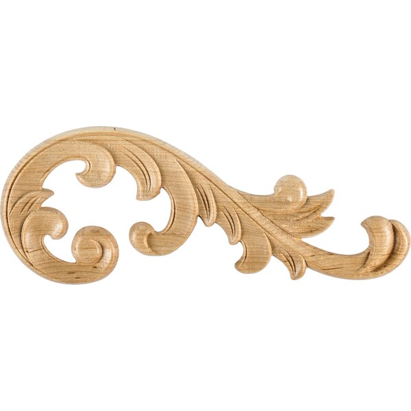 Hardware Resources 10-5/8 Wx1/4Dx4H Right Maple Acanthus Applique - APL-11-R-MP