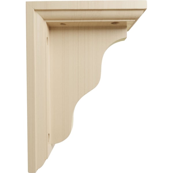 Ekena Millwork 3"W x 5"D x 7"H Hamilton Traditional Bracket, Rubberwood - BKT03X05X07HARW