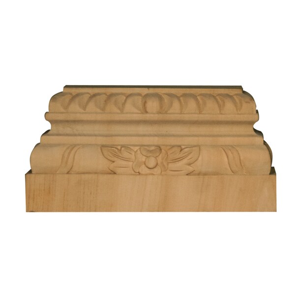 Osborne Wood Products 3 1/2 x 7 1/4 x 2 1/2 Pilaster Base in Rubberwood (paintgra - 892028RW