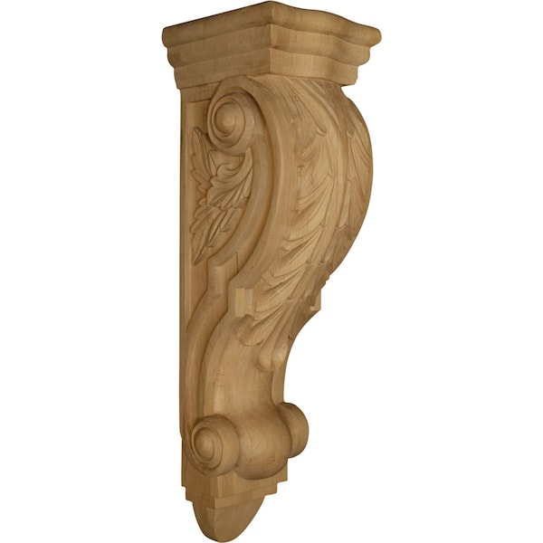 Osborne Wood Products 26 1/2 x 7 1/2 x 7 3/4 Ancona Corbel with Acanthus Leaves in Cherry - 8225C