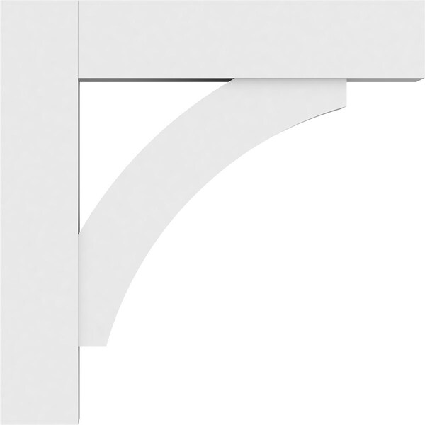 Ekena Millwork Standard Thorton Architectural Grade PVC Bracket with Block Ends, 5"W x 30"D x 30"H - BKTP05X30X30THR05