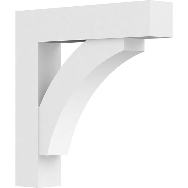 Ekena Millwork Standard Thorton Architectural Grade PVC Bracket with Block Ends, 5"W x 30"D x 30"H - BKTP05X30X30THR05