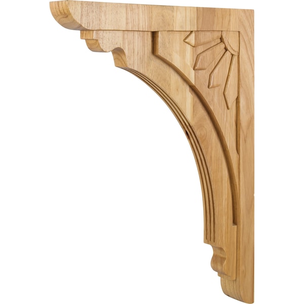 Hardware Resources 2" Wx16-7/8"Dx22"H Rubberwood Art Deco Corbel - COR5-5RW