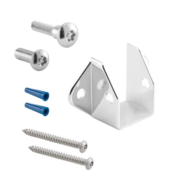 Prime-Line Headrail Bracket for 1 in. Rails, Zinc Alloy, Chrome Plated with Torx Fasteners (Single Pack) - 656-6473-T