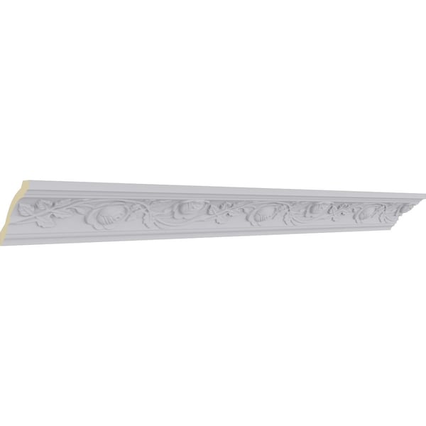 Ekena Millwork 3 1/4"H x 3 3/4"P x 5"F x 94 1/2"L Bulwark Rose Crown Moulding - MLD03X03X05BU