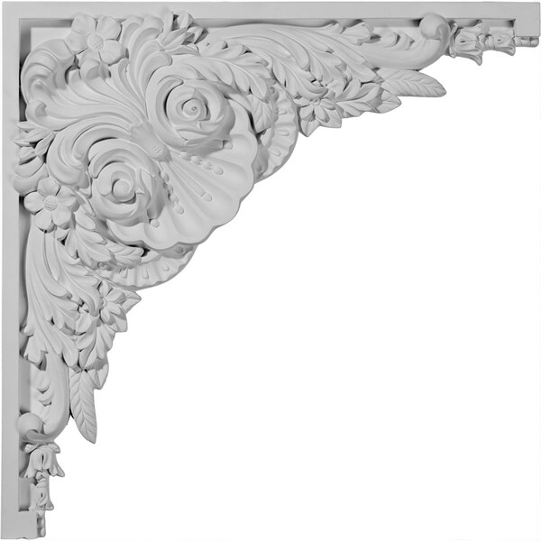 Ekena Millwork 18 1/8"W x 18 1/8"H x 2 1/4"P Temple Corner Onlay - ONL18X18X02TE