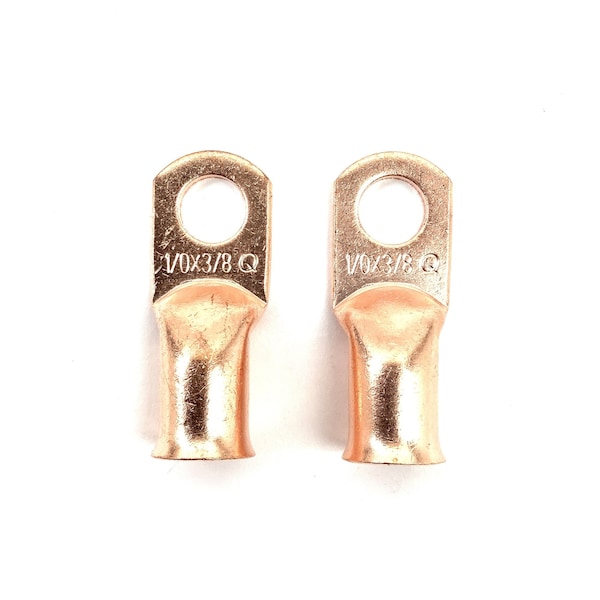 Terminal de cobre Grote, 1/0 Ga, 3/8 pulg., Paquete de 2 - 82-9433