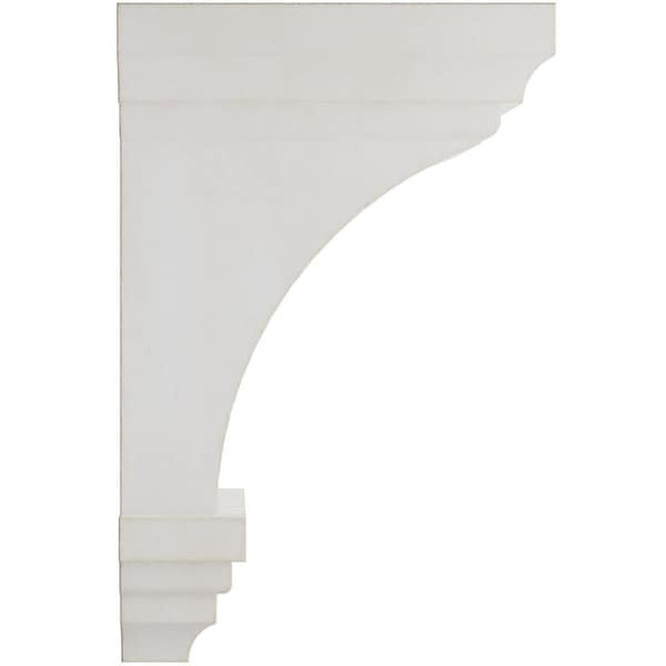 Ekena Millwork 3 1/2"W x 3 3/4"D x 6"H Mini Jefferson Wood Vintage Decor Corbel, Chalk Dust White - CORWD03X03X06JEWH