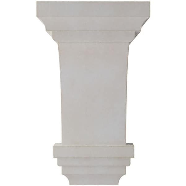 Ekena Millwork 3 1/2"W x 3 3/4"D x 6"H Mini Jefferson Wood Vintage Decor Corbel, Chalk Dust White - CORWD03X03X06JEWH