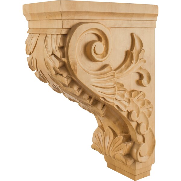 Hardware Resources 9-1/2" Wx16"Dx24"H White Birch Acanthus Corbel - CORBB-24WB