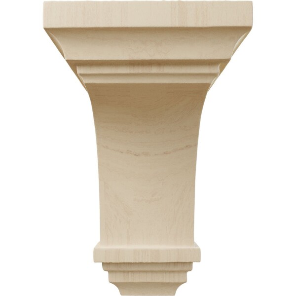 Ekena Millwork 3 1/2"W x 3 3/4"D x 6"H Mini Jefferson Wood Corbel, Rubberwood - CORW03X03X06JERW