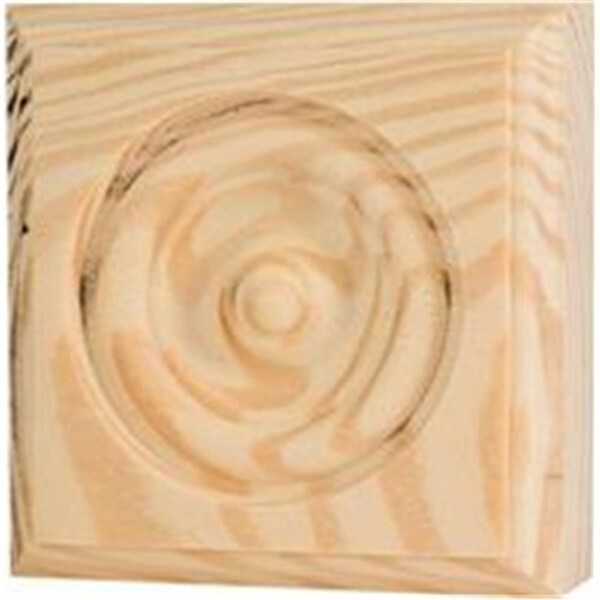 Waddell Mfg Co Waddell  Beveled Edge Rosette Trim Block, 2.75 x 2.75 in. 1 in. T, Pine Wood - 428664