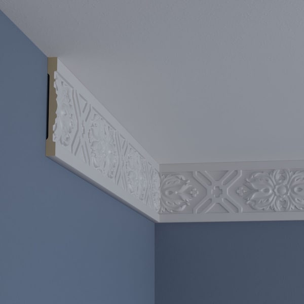 Ekena Millwork Chair Rail, Urethane, 94-1/2 in L, 5 in H, Factory Primed - MLD05X00WA