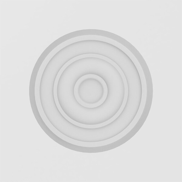 Ekena Millwork Standard Sedgwick Bullseye Rosette with Square Edge, 5"W x 5"H x 1"P - ROSP050X050X100SDG02