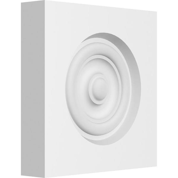 Ekena Millwork Standard Sedgwick Bullseye Rosette with Square Edge, 5"W x 5"H x 1"P - ROSP050X050X100SDG02