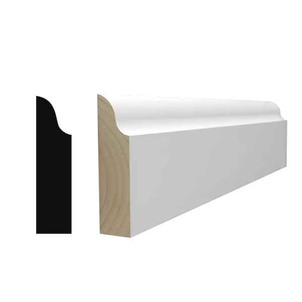 Reso Radiata pine, White, 85 in L, 0.375 in H, 1.375 in W, Primed - RMC-916-85-1