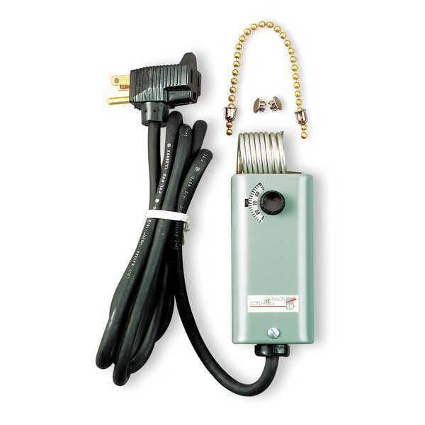 Johnson Controls Portable Heating Thermostat, Open on Rise, SPST, 120V AC - A19BAG-1E