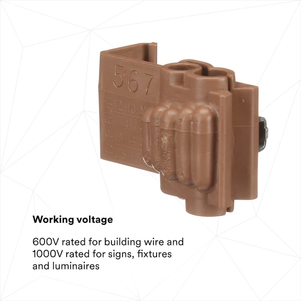 3M Eléctrico Marrón Conectar y Derivar 18-14 AWG (Derivar), 12-10 AWG (Conectar) 100 piezas - Caja 567