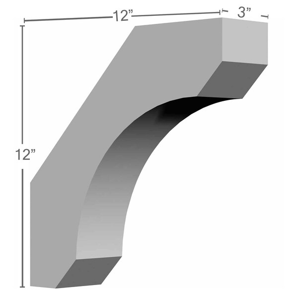 Ekena Millwork 3"W x 12"D x 12"H Legacy Bracket - BKT12X12X03LE