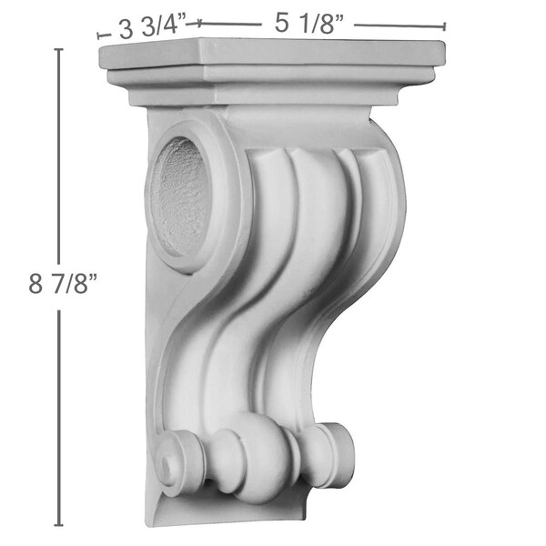 Ekena Millwork 5 1/8"W x 3 3/4"D x 8 7/8"H Lisbon Corbel - COR05X04X09LI