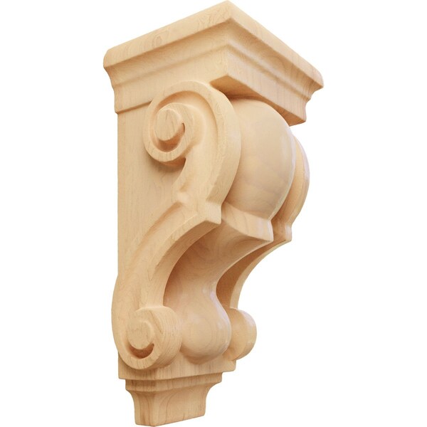Ekena Millwork 3 1/2"W x 3"D x 7"H Small Traditional Corbel, Red Oak - CORW03X03X07TRRO