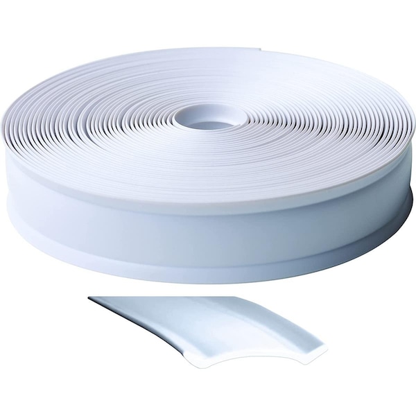 Overtime 1 in. x 50 ft. Heavy Duty Insert Trim Molding, White - OV2473606