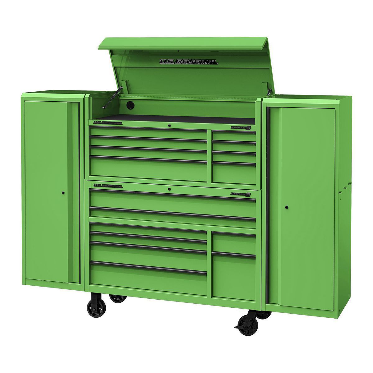 General de EE. UU. 56 pulgadas x 22 pulgadas. Gabinete superior, Serie 3, Verde - 70389