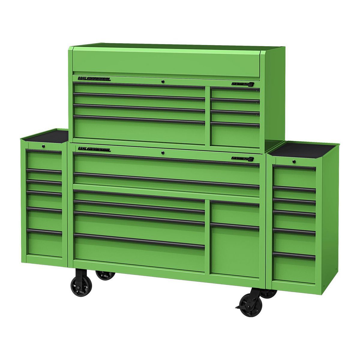 General de EE. UU. 56 pulgadas x 22 pulgadas. Gabinete superior, Serie 3, Verde - 70389