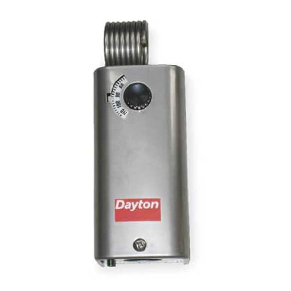 Dayton Line Volt Mechanical Tstat, Open/Close on Rise, 30 Degrees to 110 Degrees F, SPDT, 120 to 270V AC - 2NNT1