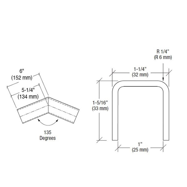 Cr Laurence Matte Black 135 Degree Horizontal Corner for 11 Gauge Low Profile Cap Railings - GRL107H3MBL