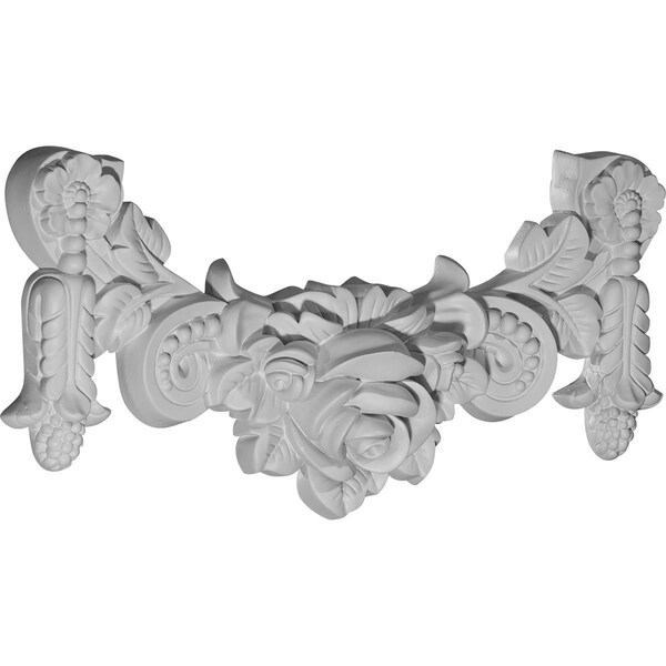 Ekena Millwork 14 1/4"W x 7"H x 2"P Rose Swag Onlay - ONL14X07X02RO