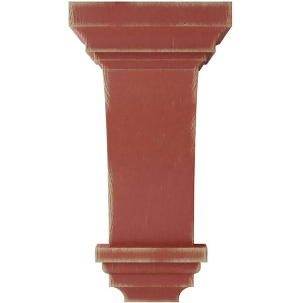 Ekena Millwork 5"W x 5 3/4"D x 10"H Medium Jefferson Wood Vintage Decor Corbel, Salvage Red - CORWD05X05X10JERD