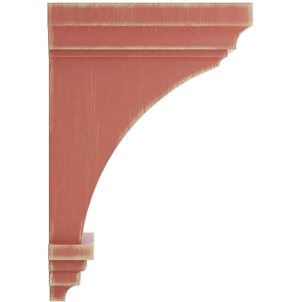 Ekena Millwork 5"W x 5 3/4"D x 10"H Medium Jefferson Wood Vintage Decor Corbel, Salvage Red - CORWD05X05X10JERD