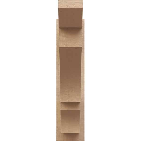 Ekena Millwork 6-in W x 22-in D x 26-in H Balboa Slat Rough Cedar Woodgrain TimberThane Outlooker, Primed Tan - OUTUR060X22X26BOA24RCPR