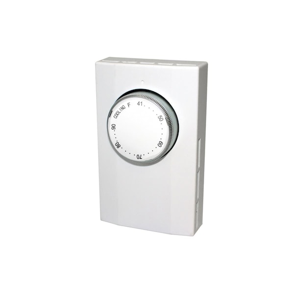 King Electric 120-277V Bi-Metal Single Pole Cooling Line Voltage Thermostat, White - 18-22A - KI316307